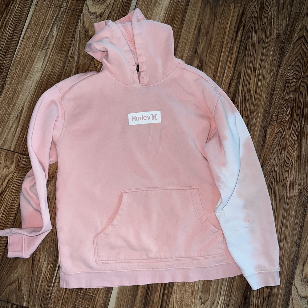Hurley Lincoln Pink Dip Dye Hooded Sweatshirt Medium